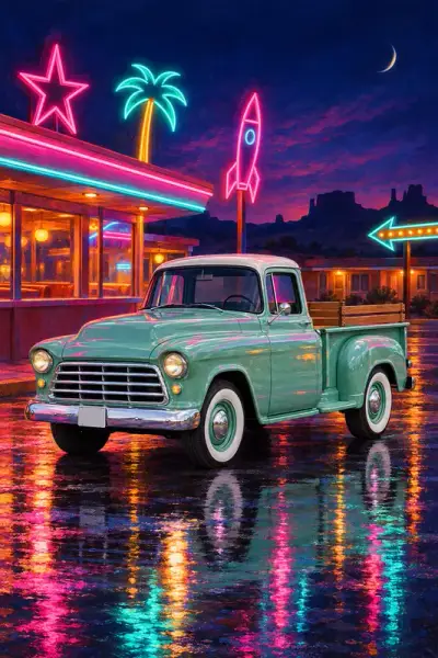 Seafoam painted as Neon Night